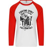 Muay Tailandese Full Contact Arti Marziali Mma Uomo L/S Baseball T-Shirt