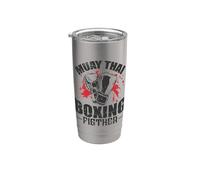 Muay Thai Boxing Fighter Maestro di Combinazioni Bicchiere termico in acciaio inox doppia parete