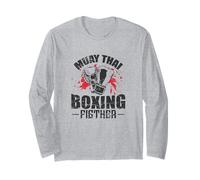 Muay Thai Boxing Fighter Maestro di Combinazioni Maglia a Manica