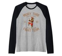Muay Thai Brown Bear Thai Boxing Maglia con Maniche Raglan
