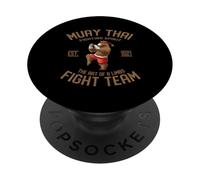 Muay Thai Brown Bear Thai Boxing PopSockets PopGrip Adesivo