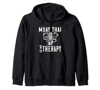 Muay Thai è la mia terapia Tiger arti marziali Thai Boxing Felpa con Cappuccio