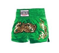 Muay Thai Fight Shorts Pantaloni Kickboxing MMA Competition Nuova Stampa Traspirante Mesh Sanda Trunks per Adulti e Bambini,Verde,L