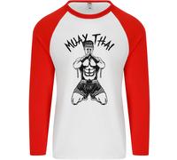 Muay Thai Fighter Mixed Martial Arts MMA Uomo L/S Baseball T-Shirt