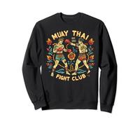 Muay Thai Sparing Fighters Kickboxing MMA Tatuaggio Tradizionale Felpa