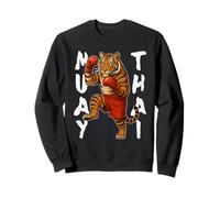 Muay Thai Tiger Kickboxing Arti Marziali Allenamento Fighter Felpa