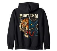 Muay Thai Tigre e Demone in Armonia Felpa con Cappuccio