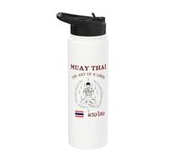 Muay Thai Vintage Fighter - Kickboxing Training Design Stainless Steel Insulated Water Bottle