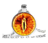 MUBYS Collana con ciondolo a forma di occhio di Sauron che si illumina al buio, 25mm