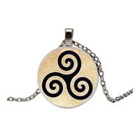 MUBYS Collana con ciondolo in vetro, 25 mm, con triscele e triscele di Allison