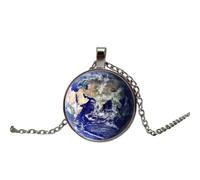 MUBYS Collana di vetro della terra degli uomini e delle donne della collana dei monili della collana del pendente della collana fatta a