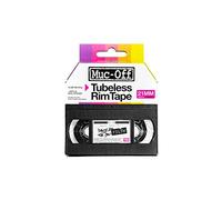 Muc-Off Tubeless Rim Tape, 21 mm - Nastro Tubeless Sensibile alla Pressione - Rotolo di Nastro per Ruote Tubeless da 10 m con 4 Pezze Riparazione Tubeless