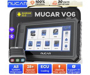 MUCAR VO6 OBD2 Strumento di diagnostica scanner, scanner di diagnosi di tutti i sistemi per auto, strumento di scansione di oltre 28 servizi, aggiornamento gratuito a vita