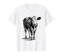 Mucca Animale Stampa Motivo Disegno Opera D'arte Mucca Maglietta