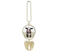 Mucca Auto Appeso Ornamento Specchio Retrovisore Pendente Regali Fortunati Appeso Ornamento Divertente Ciondolo Auto per Ufficio Auto Decorazione Domestica Oro Stile