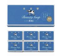 Mucca Bellezza Sapone Blu Scatola - 6 Barre Set - Made IN Giappone - Dolce Fiori