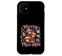 Mucca carina Merry Moo-mas divertente mucca di Natale Custodia per iPhone 11