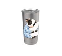 Mucca che dorme in pigiama carino sonno Bicchiere termico in acciaio inox doppia parete