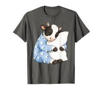 Mucca Che Dorme in Pigiama Carino Sonno Maglietta