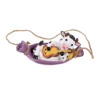 Mucca che suona la chitarra Statua da giardino Ornamento di mucca da giardino