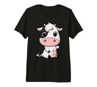 Mucca Chibi Kawaii Anime Giapponese Divertente Mucca Maglietta Premium