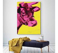 Mucca colorata Andy Warhol Dipinti di animali Wall Art Quadri astratti per soggiorno Stampa moderna Poster Decor19,6 "x 27,5" (50x70 cm) Senza cornice