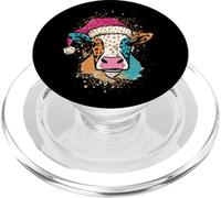 Mucca colorata con cappello di Babbo Natale PopSockets PopGrip per MagSafe