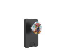 Mucca colorata delle Highland con fiori e farfalle PopSockets PopWallet per MagSafe