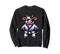 Mucca Con Kimono Da Karate E Occhiali Felpa