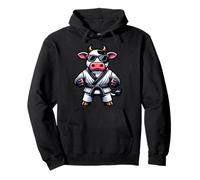 Mucca Con Kimono Da Karate E Occhiali Felpa con Cappuccio