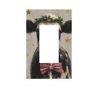 Mucca con papillon e ghirlanda di agrifoglio interruttore della luce piastra da parete piastra frontale copertura singola bilanciere 1 banda decoratore presa coperture per la casa cucina camera bagno
