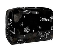 Mucca contro un pascolo Viaggio Makeup Bag PVC Cosmetic Bag Toiletry Bag per donne e ragazze, Multicolore 9, 18.5x7.5x13cm/7.3x3x5.1in