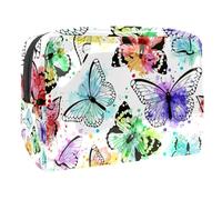 Mucca contro un pascolo Viaggio Makeup Bag PVC Cosmetic Bag Toiletry Bag per donne e ragazze, Multicolore 7, 18.5x7.5x13cm/7.3x3x5.1in