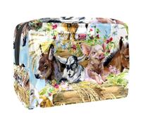 Mucca contro un pascolo Viaggio Makeup Bag PVC Cosmetic Bag Toiletry Bag per donne e ragazze, Multicolore 8., 18.5x7.5x13cm/7.3x3x5.1in