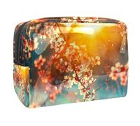 Mucca contro un pascolo Viaggio Makeup Bag PVC Cosmetic Bag Toiletry Bag per donne e ragazze, Multicolore 3, 18.5x7.5x13cm/7.3x3x5.1in