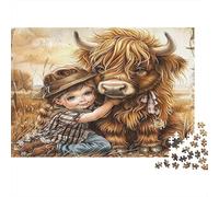 Mucca da Fattoria Amicizia Bambino Puzzle 1000 Pezzi Gioco di Puzzle 1000 Pezzi Carta Adulti Famiglia Relax Decorazione Regalo 70x50cm/1000pcs