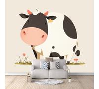 Mucca Da Latte Carta da Parati 200 x 140 CM, Cartone Animato Fotomurali in TNT Murale, Opaco Poster Gigante Wallpaper per Camera da Letto Soggiorno Parete di Sfondo TV Studio Hotel
