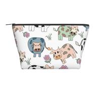 Mucca del fumetto disegnato a mano, Borsa da toilette Borsa per trucco Borsa per cosmetici Borsa da toilette da viaggio portatile