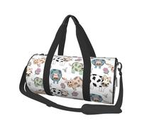 Mucca del fumetto disegnato a mano, Borsone da viaggio di grande capacità Borsa rotonda Borsa da viaggio sportiva Borsa da viaggio Borsa da fitness