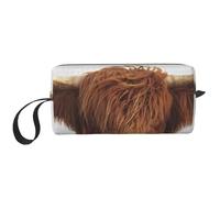 Mucca dell'altopiano colorata, Borsa per il trucco Borsa per cosmetici Borsa da toilette da viaggio portatile Borsa per trucco Organizer