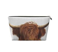 Mucca dell'altopiano colorata, Borsa per il trucco Borsa per cosmetici Borsa da toilette da viaggio portatile Borsa da toilette
