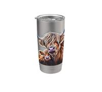 Mucca delle Highland Mama Cute Baby Mucca per ragazze che amano le mucche Bicchiere termico in acciaio inox doppia parete