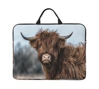 Mucca delle Highlands, fauna selvatica scozzese, Custodia per laptop da 14 pollici, borsa per notebook, custodia per laptop, valigetta con maniglia