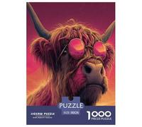 Mucca delle Highlands pop art Puzzle 1000 Pezzi Per Adulti E Bambini | Gioco Di Sfida Intellettuale Puzzle 38x26cm/1000pcs