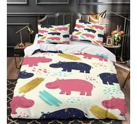 mucca delle Highlands Set Di Copripiumino Biancheria da letto Set di 3 Pezzi ultra microfibra stampa di 3D con federe con cerniera Corona floreale copripiumino for coppie e ragazzi King（220x240cm）