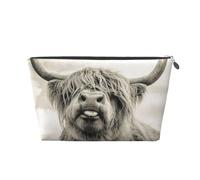 Mucca divertente dell'altopiano, Borsa da toilette Borsa per trucco Borsa per cosmetici Borsa da toilette da viaggio portatile