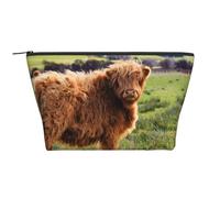 Mucca divertente dell'altopiano, Borsa da toilette Borsa per trucco Borsa per cosmetici Borsa da toilette da viaggio portatile