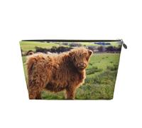 Mucca divertente dell'altopiano, Borsa per il trucco Borsa per cosmetici Borsa da toilette da viaggio portatile Borsa da toilette