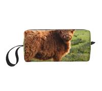 Mucca divertente dell'altopiano, Borsa per il trucco Borsa per cosmetici Borsa da toilette da viaggio portatile Borsa per trucco Organizer