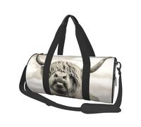Mucca divertente dell'altopiano, Borsone da viaggio di grande capacità Borsa rotonda Borsa da viaggio sportiva Borsa da viaggio Borsa da fitness